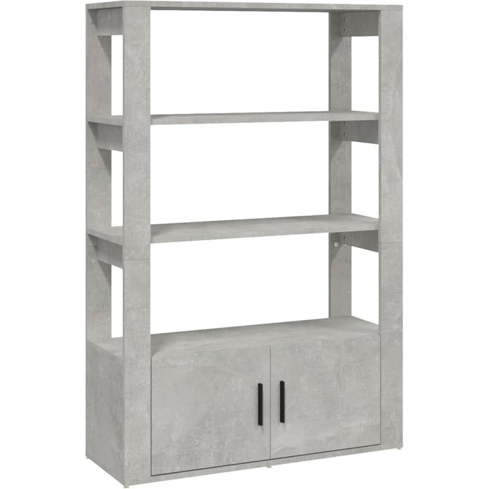 Aparador de madera contrachapada gris hormigón 80x30x119,5 cm - comfortxl