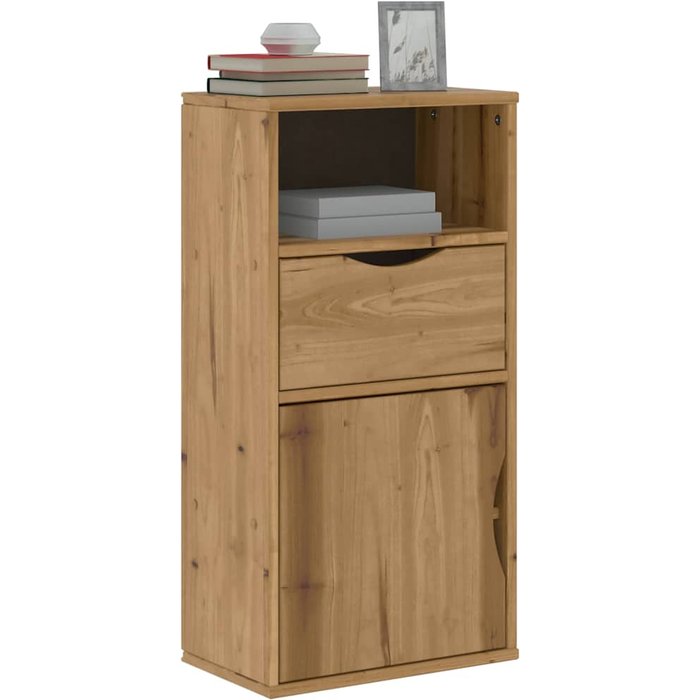 Mueble auxiliar con cajón odda 40x24x79 cm madera maciza de pino