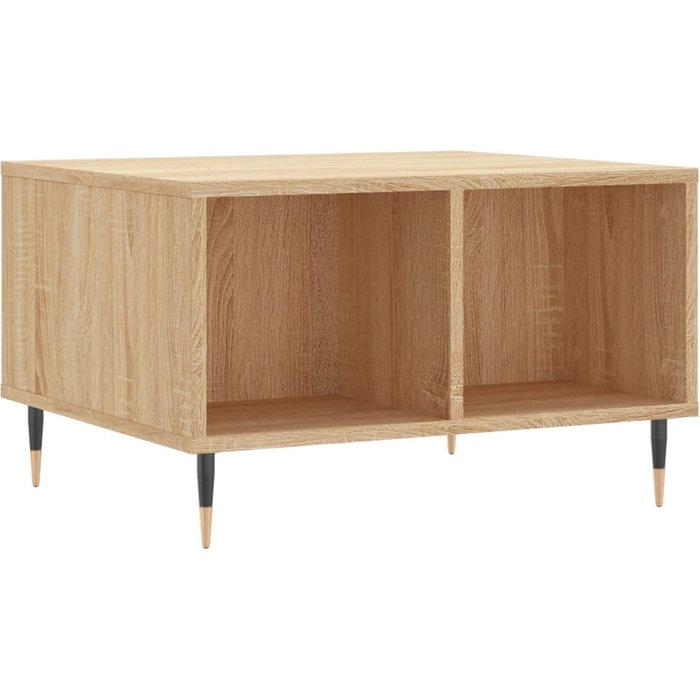 Mesa de centro roble sonoma 60x50x36,5 cm madera contrachapada