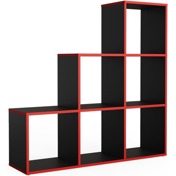 Vicco estantería escalonada , negro/rojo, 107.2 x 107.8 cm