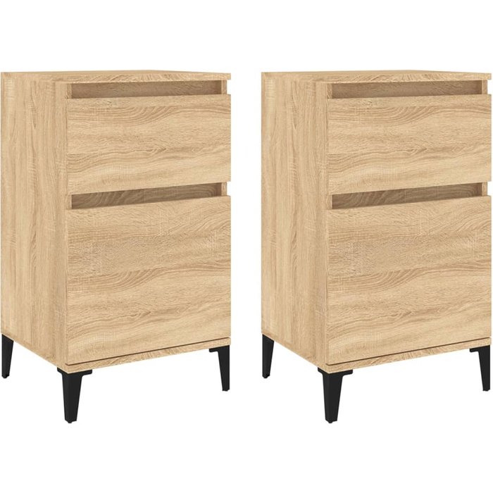 Mesitas de noche 2 piezas roble sonoma 40x35x70 cm