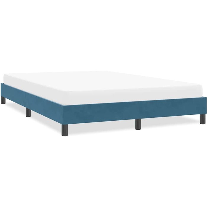 Estructura de cama sin colchón terciopelo azul oscuro 140x210cm vidaxl