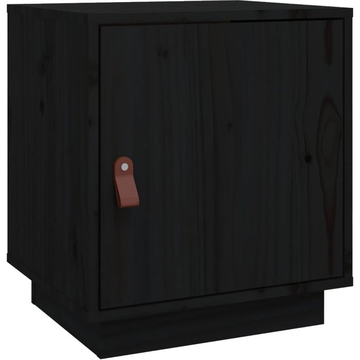 Mesita de noche madera maciza de pino negro 40x34x45 cm - comfortxl