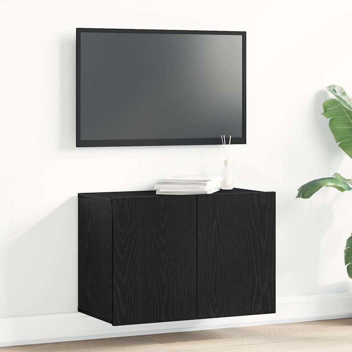 Maison exclusive - mueble de tv roble negro 60x30x41 cm madera de ingeniería
