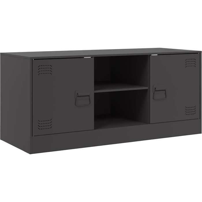 Mueble para tv de acero negro 99x39x44 cm - comfortxl