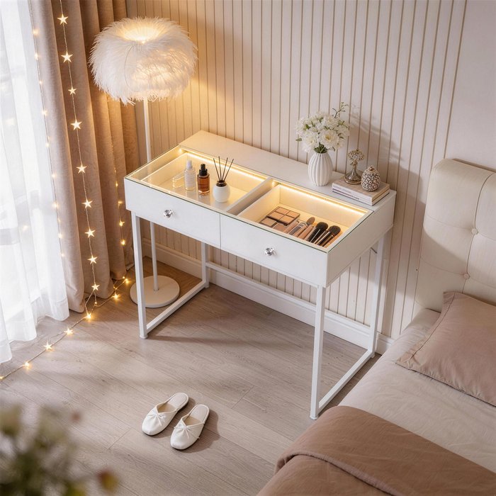 Tocador led, 2 cajones - 100 x 55 x 81 cm