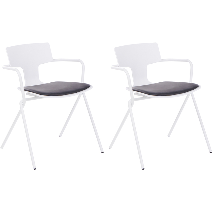 Beliani conjunto de 2 sillas de comedor manson negro/blanco