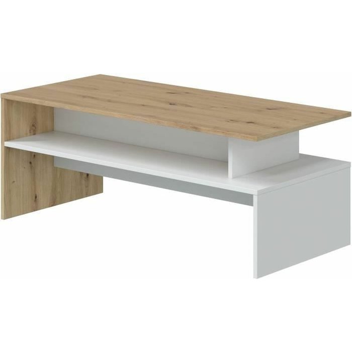 Mesa de centro salón lyra roble nody y blanco artik 108x43 cm