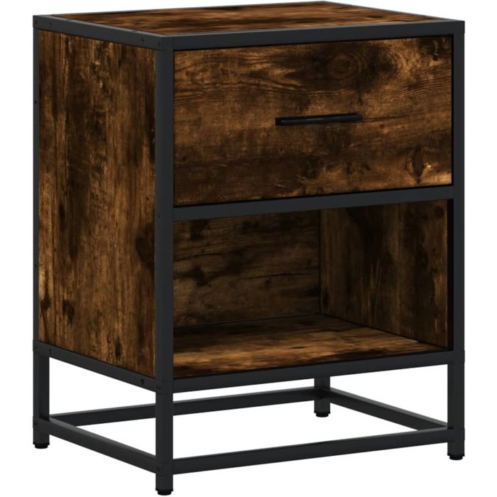 Mesita de noche madera de ingeniería roble ahumado 40x31x50 cm - comfortxl