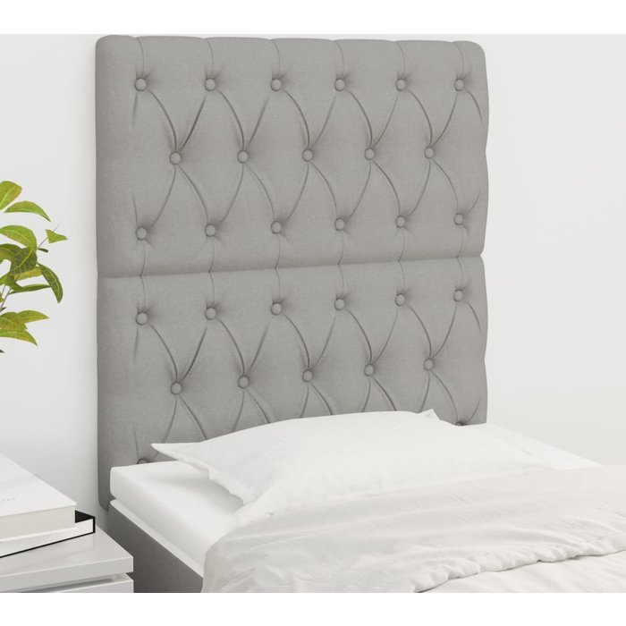 Cabeceros 2 uds gris claro 80x7x78/88 cm tela