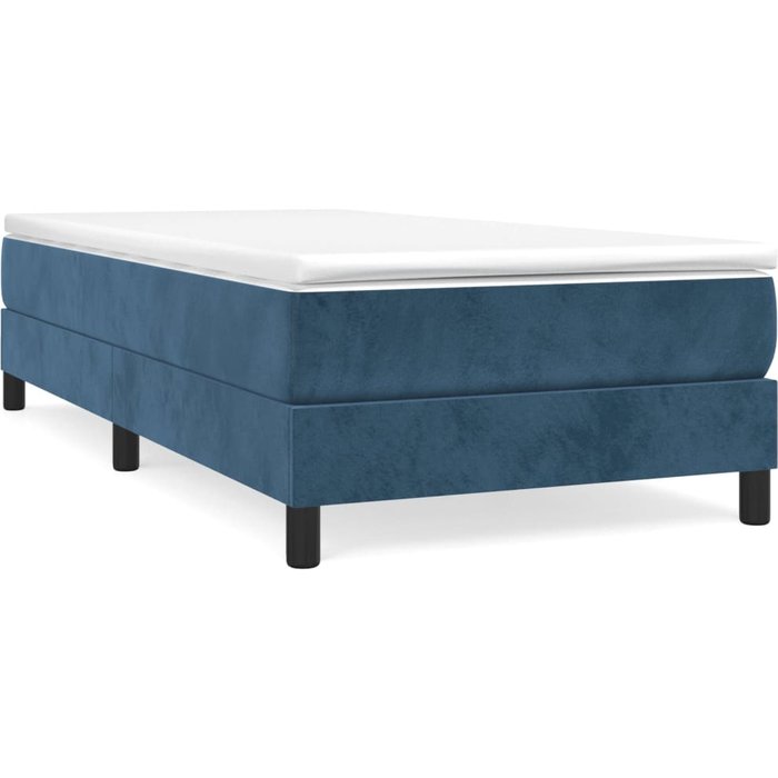 Estructura de cama sin colchón terciopelo azul oscuro 90x190 cm — comfortxl