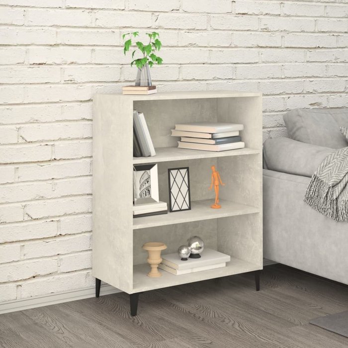 Aparador gris hormigón 69,5x32,5x90 cm madera contrachapada