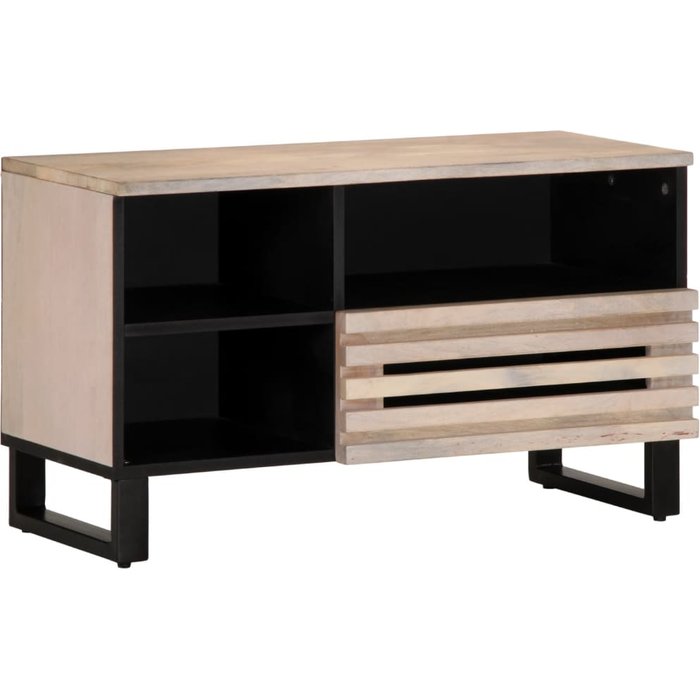 Mueble tv 80x34x46 cm madera maciza de mango