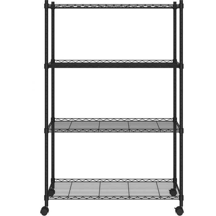 Estante almacenaje 4 niveles ruedas 90x35x142cm negro 200kg – comfortxl
