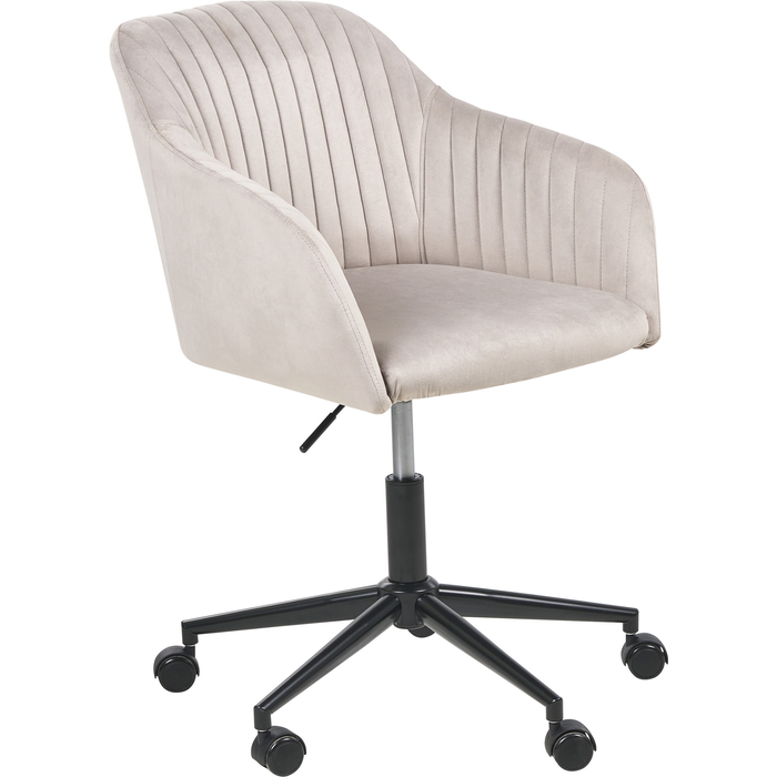Beliani silla de oficina de terciopelo gris pardo/negro venice
