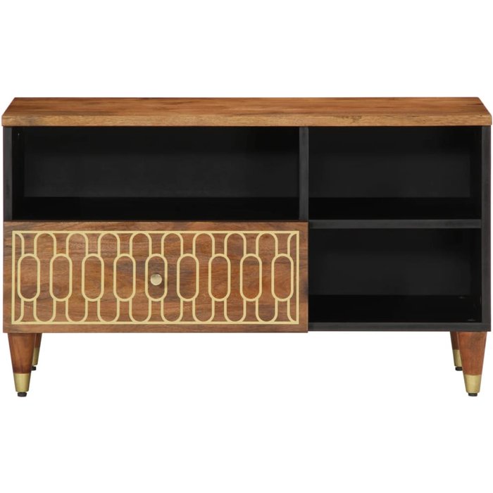 Mueble tv | mueble de salón madera maciza de mango 80x33x46 cm cfw51222