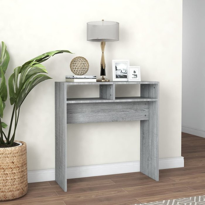 Maison exclusive - mesa consola madera contrachapada gris sonoma 78x30x80 cm