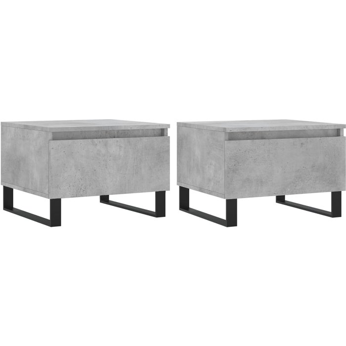 Mesas de centro 2 piezas madera composite hormigón gris 50x46x35 cm - comfortxl