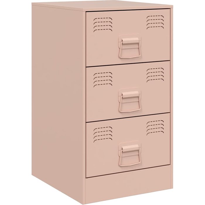 Mesita de noche acero rosa 34,5x39x62 cm - comfortxl