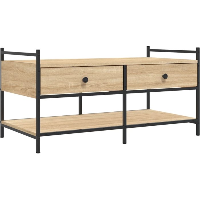 Mesa de centro de madera de ingeniería de roble sonoma 99x50x50 cm - comfortxl