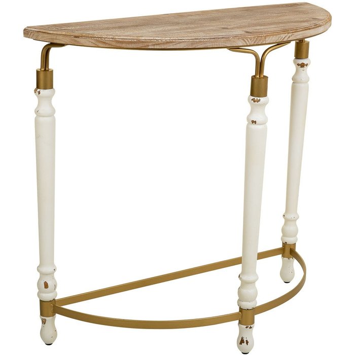 Recibidor de madera y metal marron 80x35,5x76