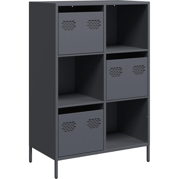 Aparador de acero gris antracita 68x39x103,5 cm v1659 unico / antracita