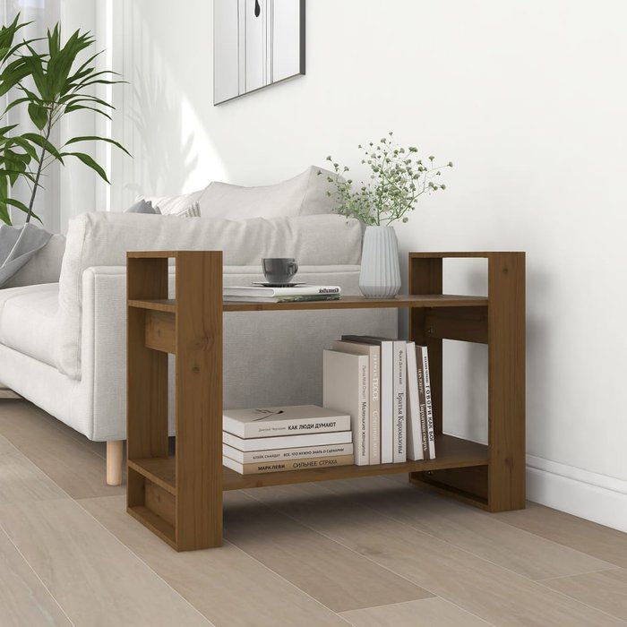 Librería/separador marrón miel 80x35x56,5 cm pino macizo