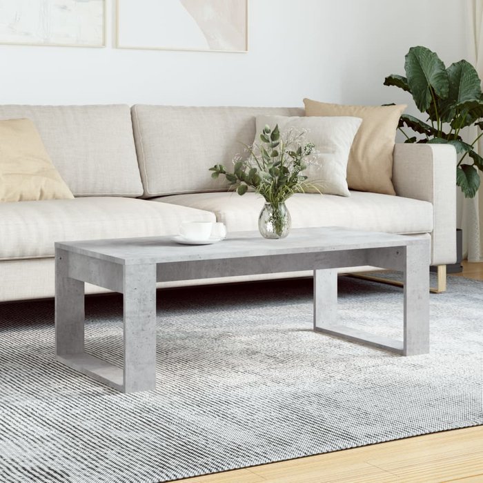 Mesa de centro gris cemento 102x50x35 cm madera contrachapada