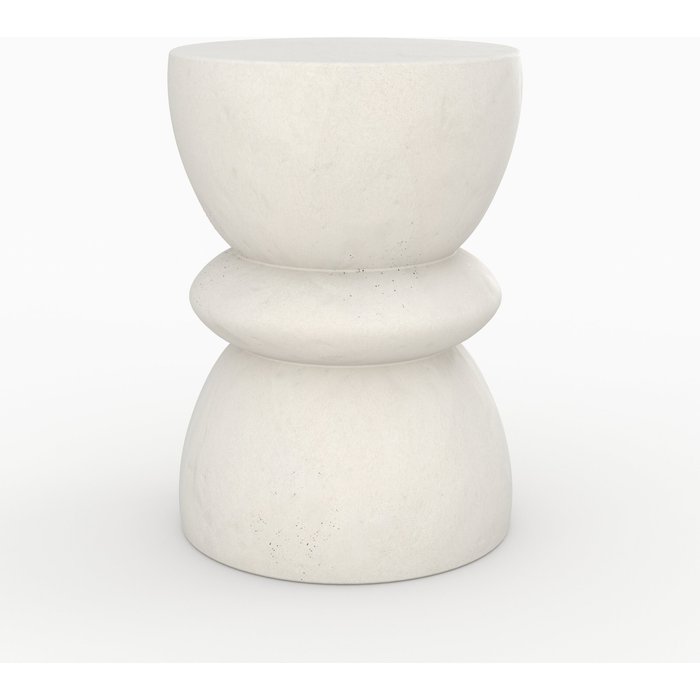 Mesa auxiliar redonda blanca en fibra de arcilla efecto cemento d35 cm - maupiti