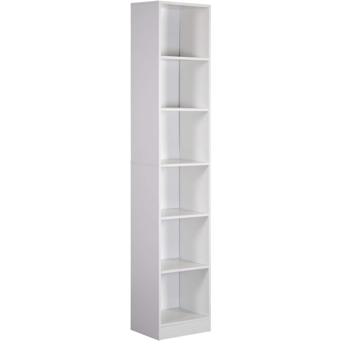 Estantería rebecca mobili akras 200x40x29,5 aglomerado blanco moderno
