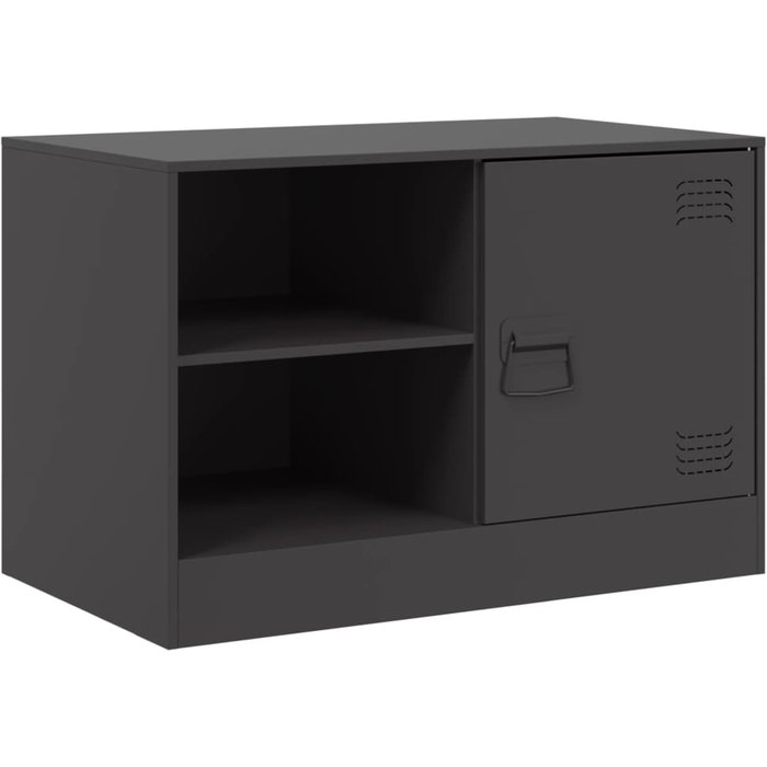 Mueble para tv | mueble de salón de acero negro 67x39x44 cm cfw89588