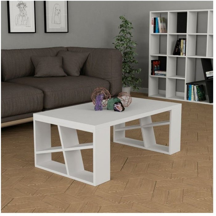 Mesa de centro rectangular honey, blanco, 105 cm x 60 cm x 40 cm