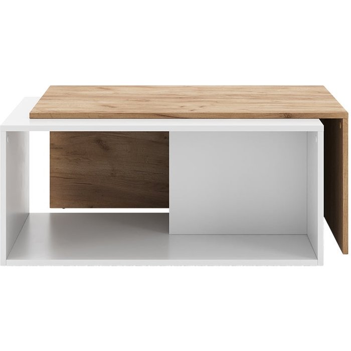 Vicco mesa de centro paul, roble blanco/dorado, 90 x 48 cm