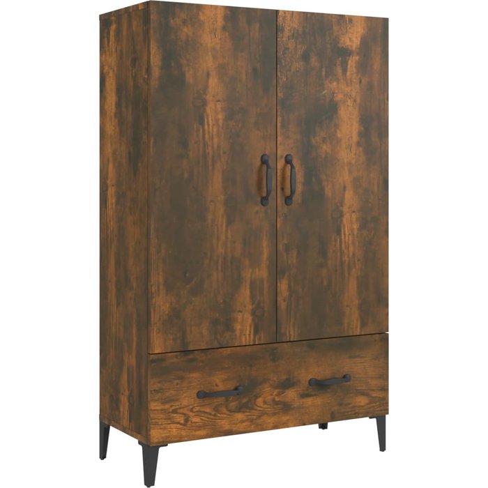 Aparador de madera contrachapada roble ahumado 70x31x115 cm - comfortxl