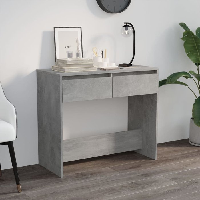 Mesa consola gris hormigón 89x41x76,5 cm acero