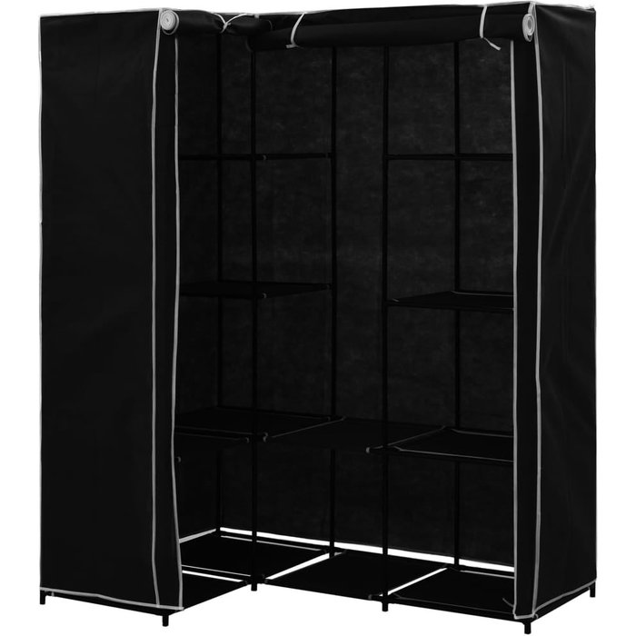 Armario de esquina negro 130x87x169 cm - comfortxl