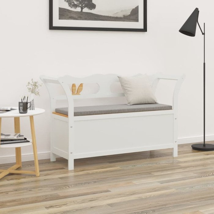 Vidaxl banco madera maciza abeto blanco 107x45x75,5 cm
