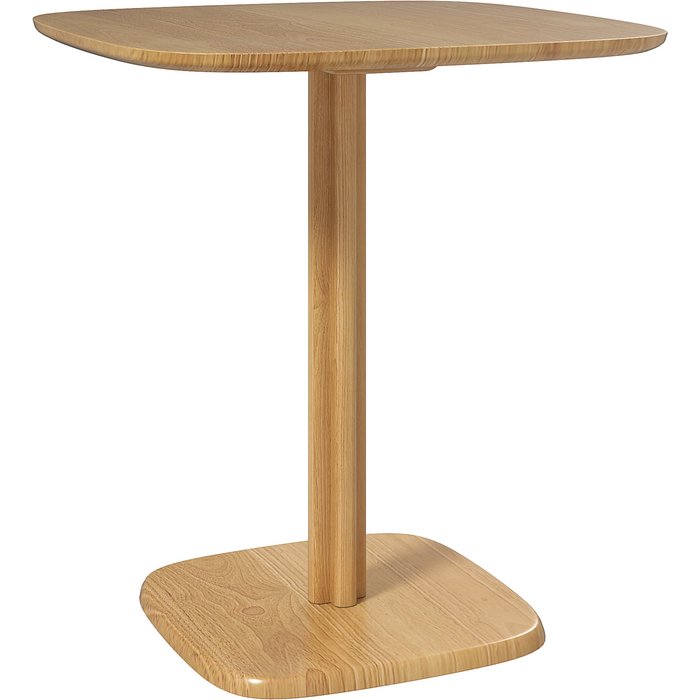 Mesa de comedor homcom madera de caucho madera natural 70x70x75 cm