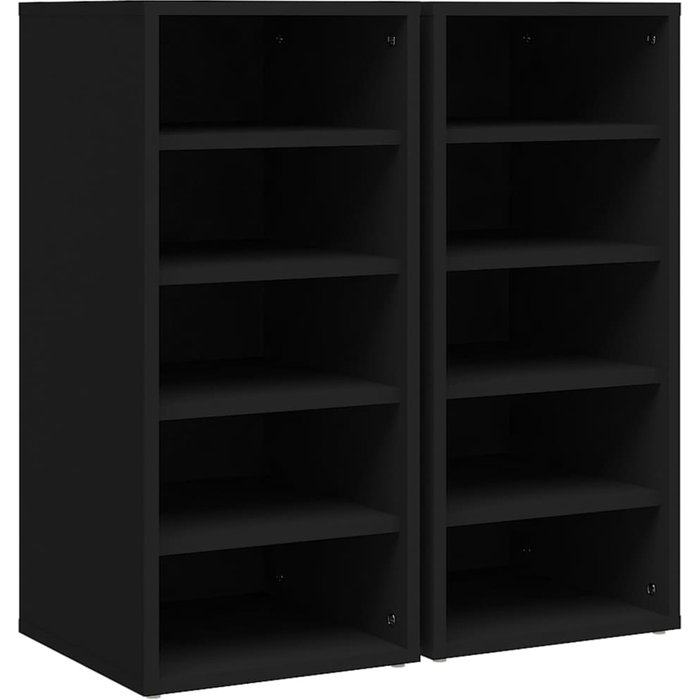 Muebles zapateros 2 uds madera contrachapada negro 31,5x35x70cm - comfortxl