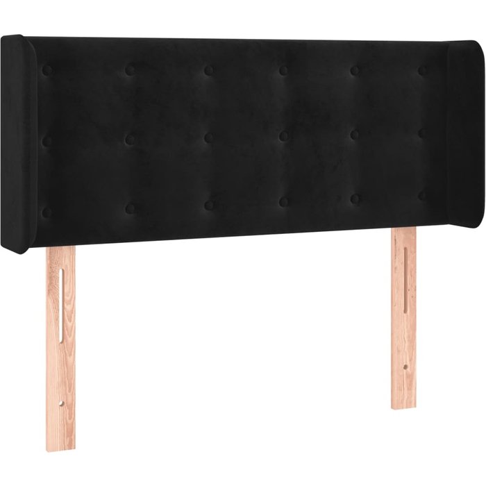 Cabecero cama - mueble cabecero de terciopelo negro 93x16x78/88 cm