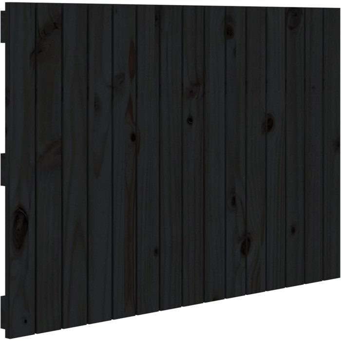 Cabecero de cama de pared madera maciza pino negro 95,5x3x60 cm - comfortxl