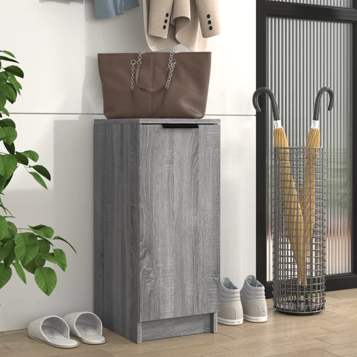 Zapatero de madera contrachapada gris sonoma 30x35x70 cm - comfortxl
