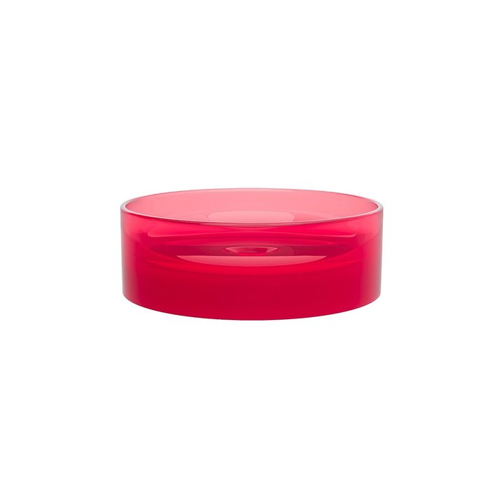 Lavabo sobre encimera redondo translúcido de resina - 40 cm - rojo - spavo