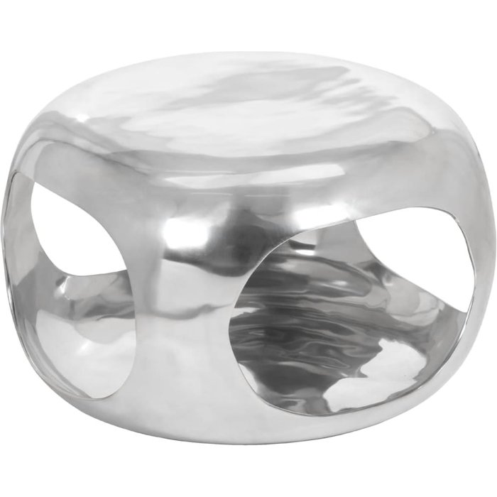 Vidaxl mesa de centro aluminio plateado 50x50x30 cm