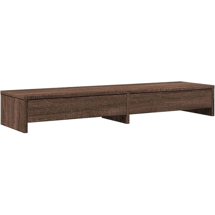 Soporte de monitor con cajones madera marrón roble 100x27x15 cm