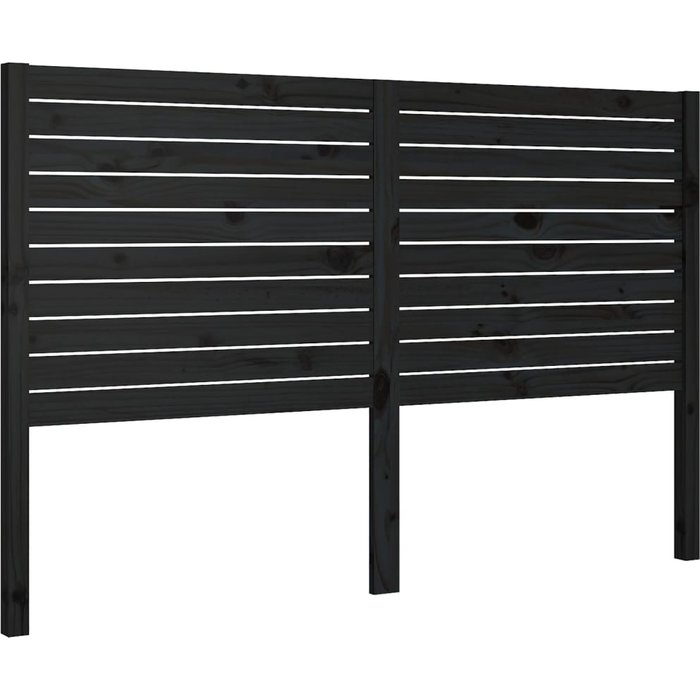Cabecero de cama - mueble cabecero madera maciza de pino negro 126x4x100 cm