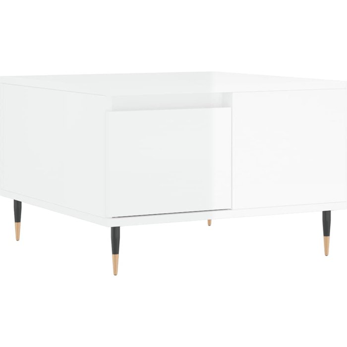 Mesa de centro, contrachapado blanco brillante, 55x55x36,5 cm - comfortxl