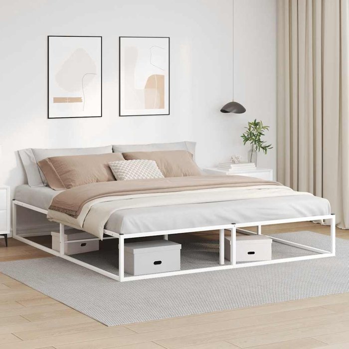 Estructura de cama sin colchón metal blanco 180x200 cm vidaxl