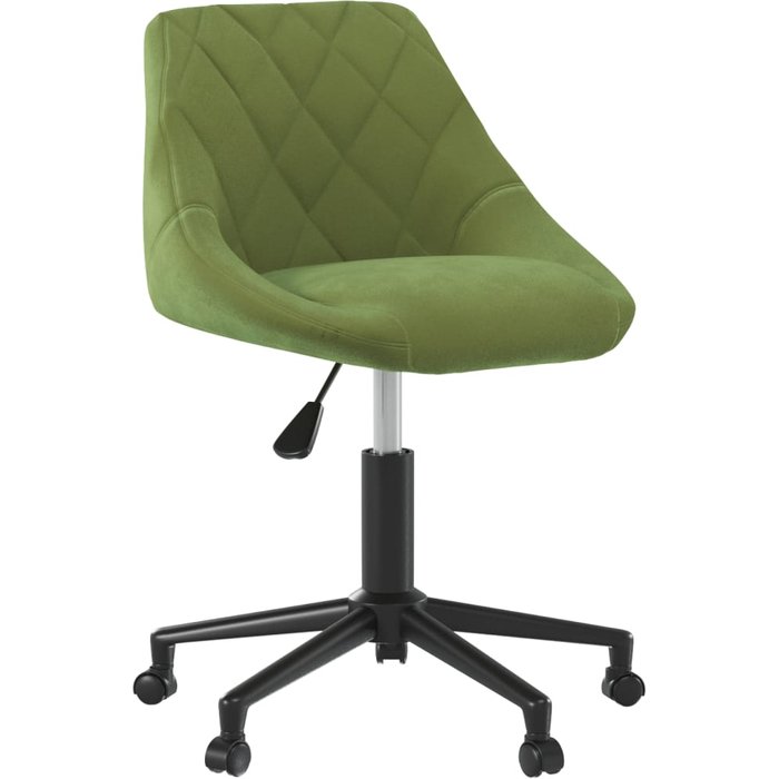 Silla de oficina giratoria de terciopelo verde claro — comfortxl