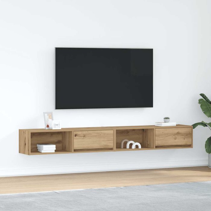 Mueble de tv 2 piezas roble craft 100x31x25,5 cm madera de ingeniería